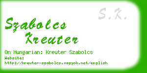szabolcs kreuter business card